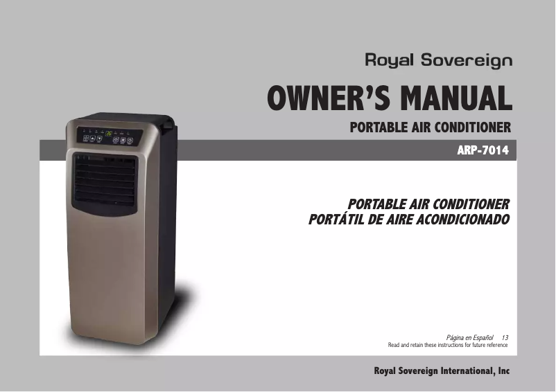 Página 1 del manual Manual de usuario Royal Sovereign ARP-7014