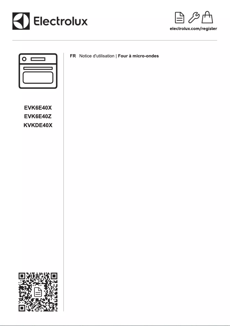 Page 1 de la notice Manuel utilisateur Electrolux EVK6E40X