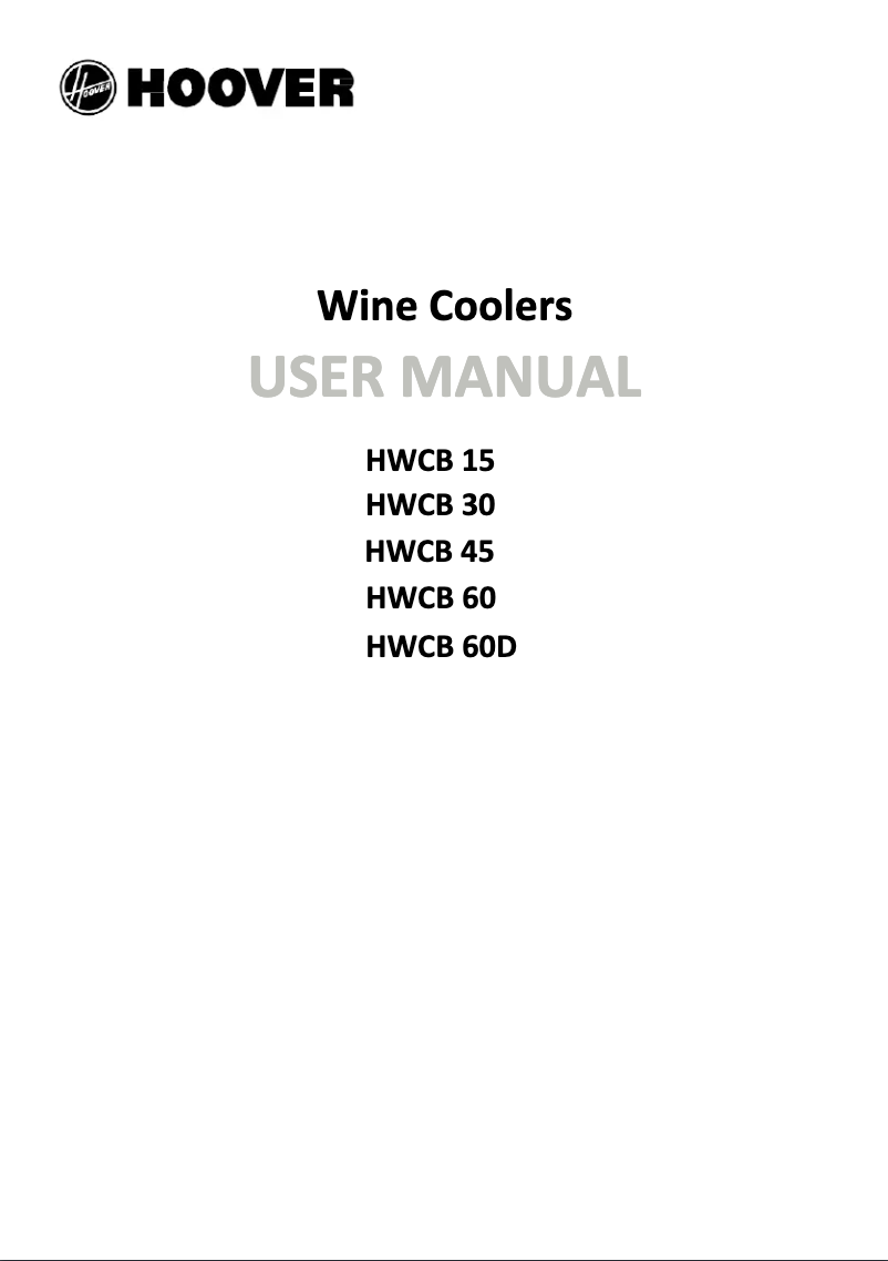 Page n°1 - Manuel utilisateur Hoover HWCB 60 UK