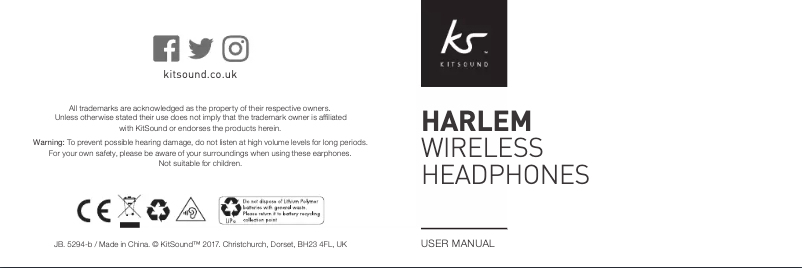 Page n°1 - Manuel utilisateur KitSound Harlem