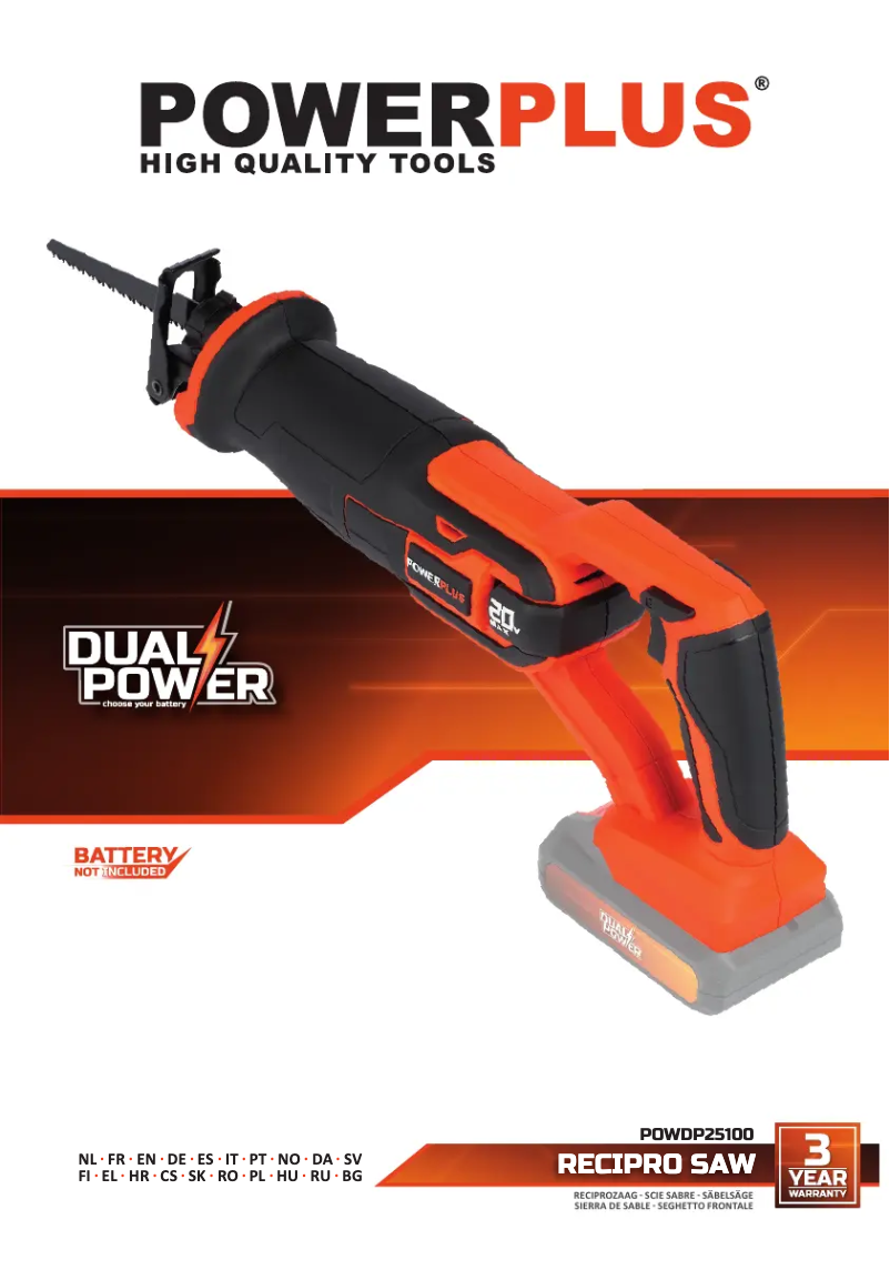 Page n°1 - Manuel utilisateur PowerPlus POWDP25100