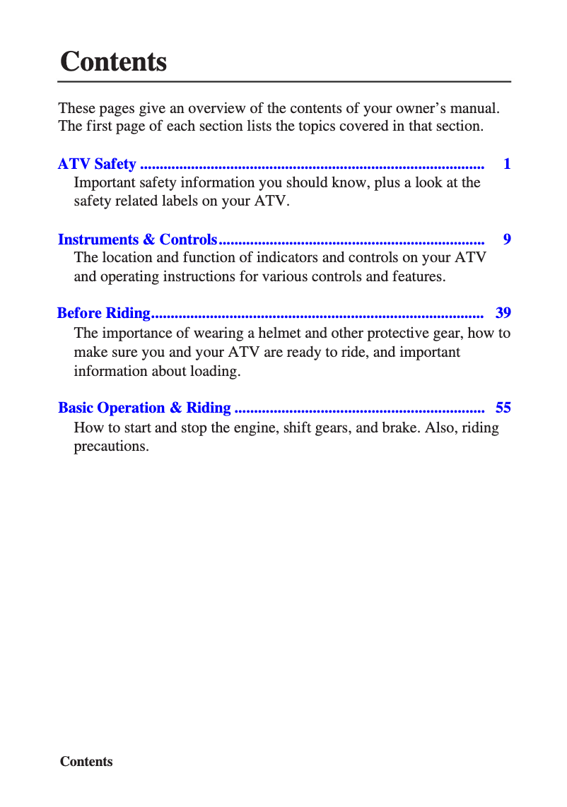 Image de la première page du manuel de l'appareil FourTrax Rancher TRX420 (2010)