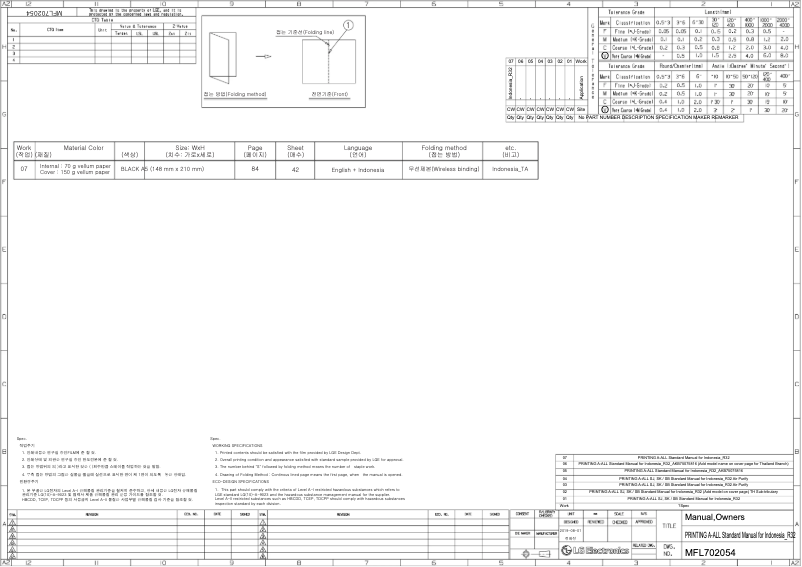 Page 1 de la notice Manuel utilisateur LG T10EV4