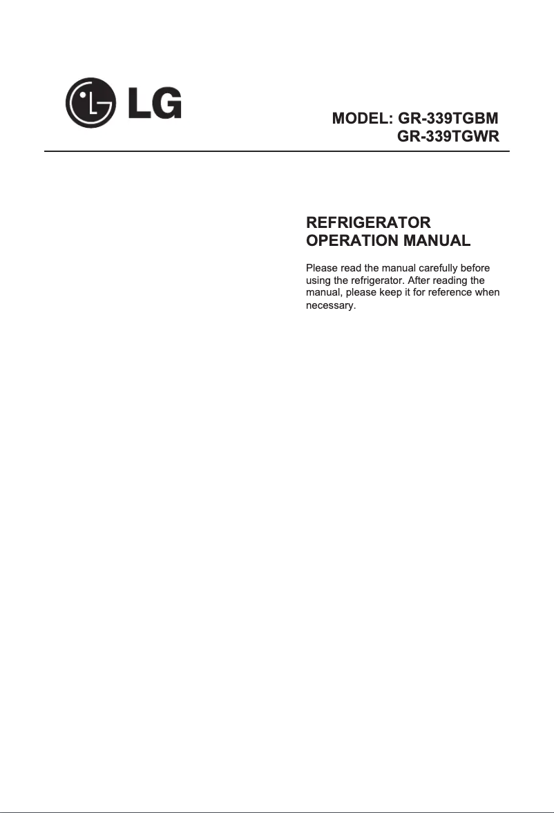 Image de la première page du manuel de l'appareil GR-339TGWR