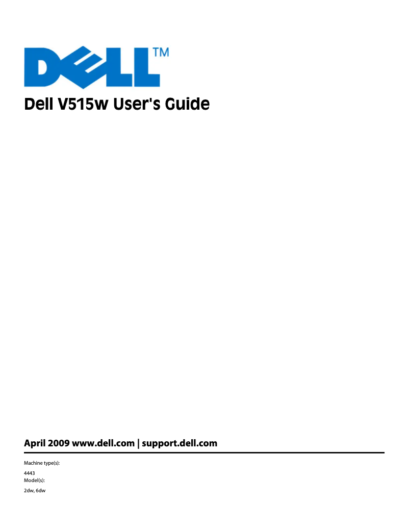 Page 1 of the manual User Manual Dell V515w