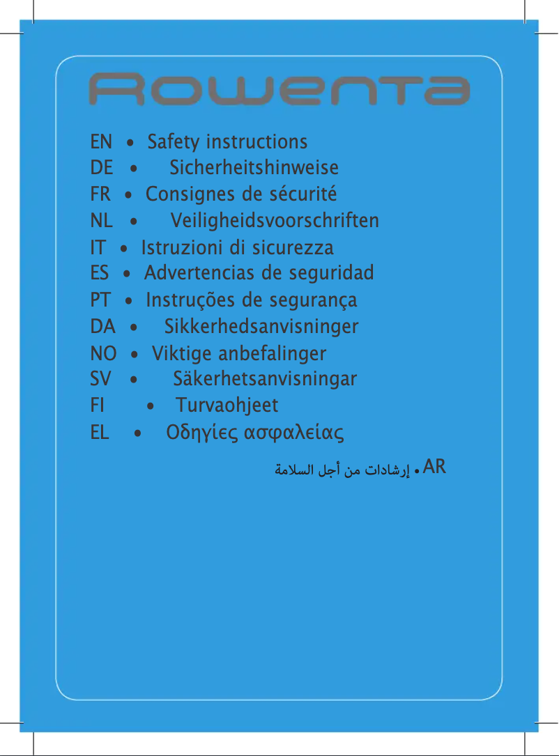 Page 1 de la notice Manuel utilisateur Rowenta DW4110