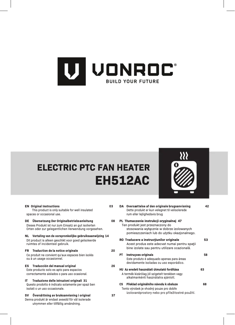 Page 1 of the manual User Manual Vonroc EH512AC