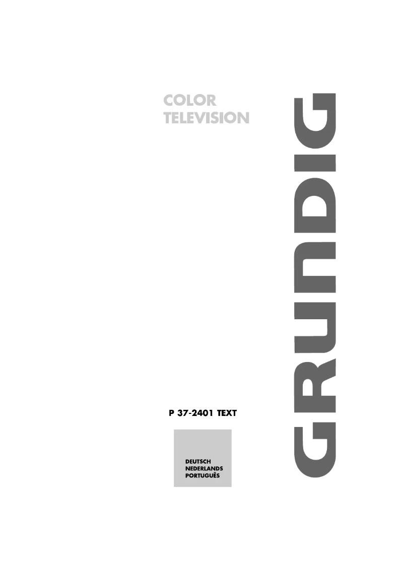 Image de la première page du manuel de l'appareil P 37-2401