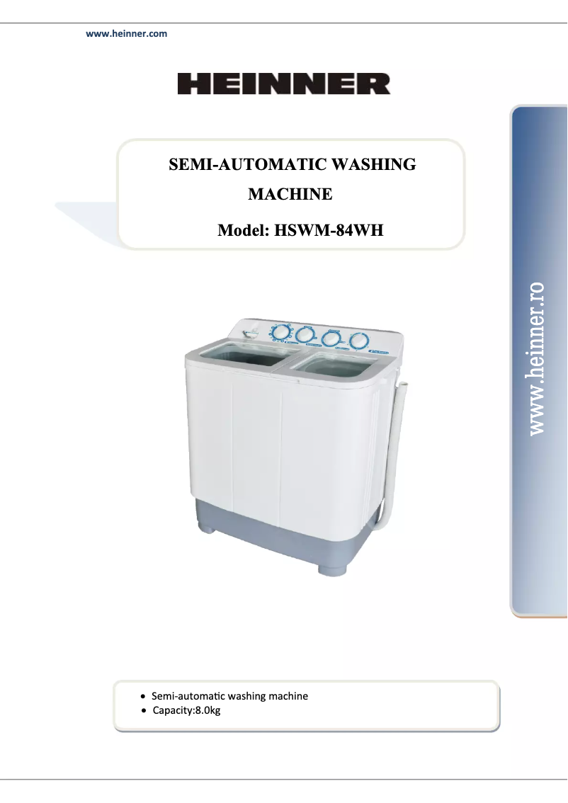 Page 1 de la notice Manuel utilisateur Heinner HSWM-84WH