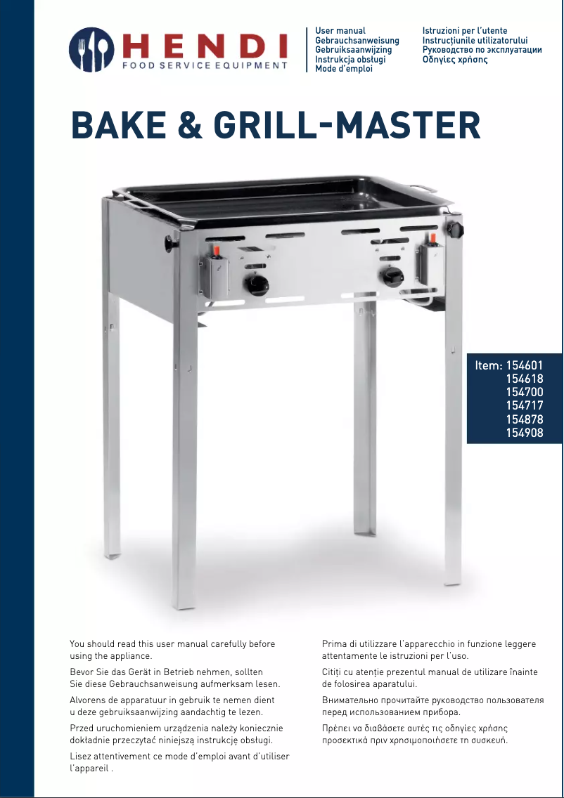 Page 1 of the manual User Manual Hendi Bake-Master Maxi