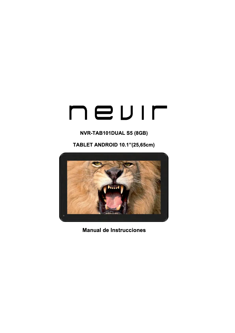 Page n°1 - Manuel utilisateur Nevir NVR-TAB101 DUAL S5