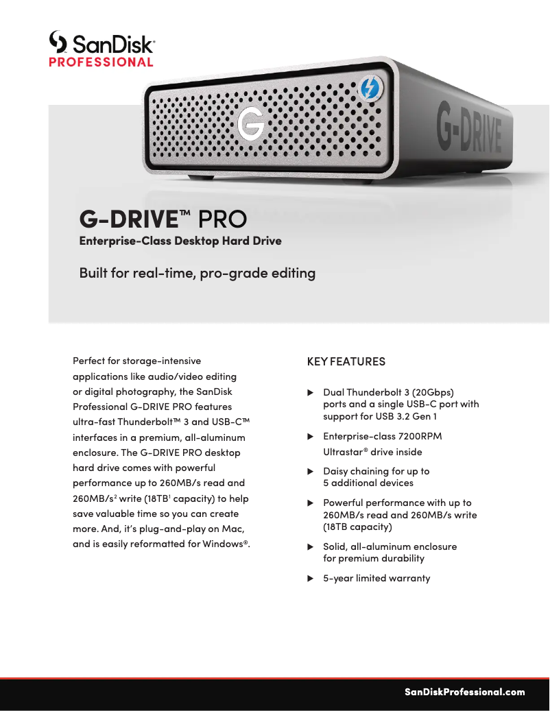 Image de la première page du manuel de l'appareil G-DRIVE PRO