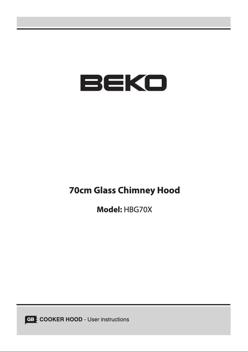 Page 1 de la notice Manuel utilisateur Beko HBG70X