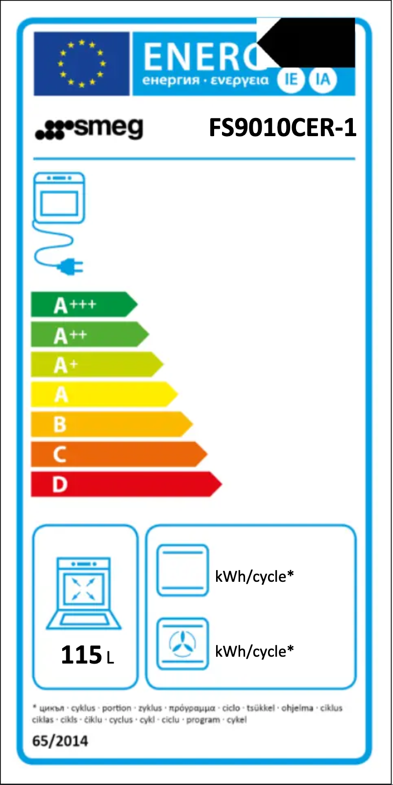 Page n°1 - Label énergétique Smeg FS9010CER-1