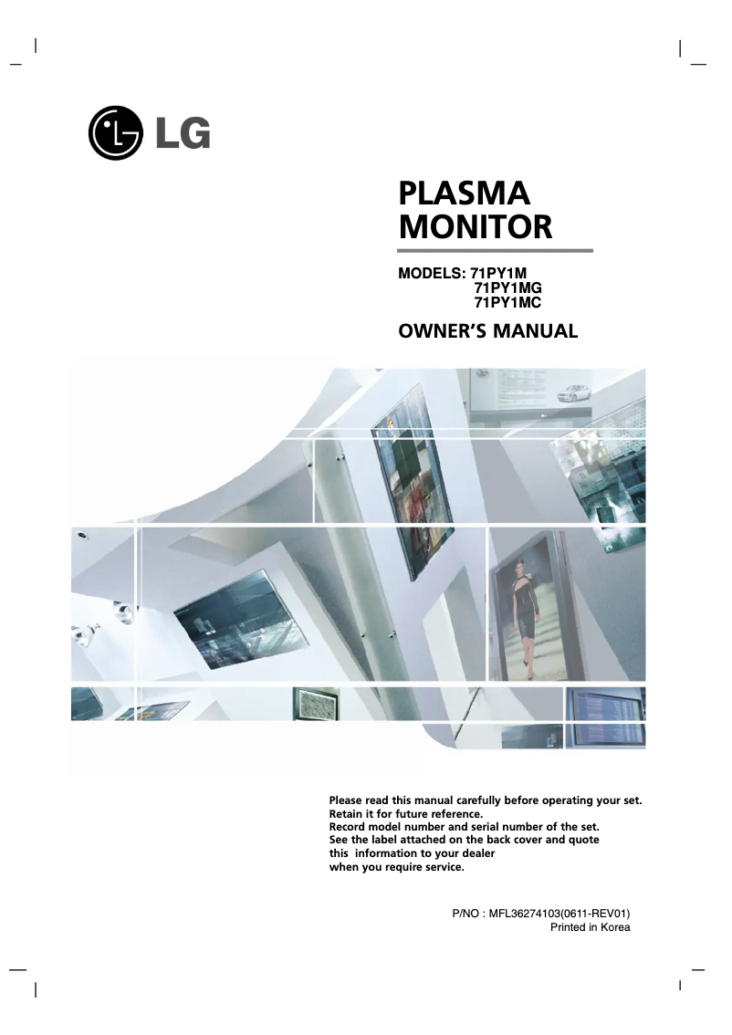 Page 1 de la notice Manuel utilisateur LG 71PY1MV