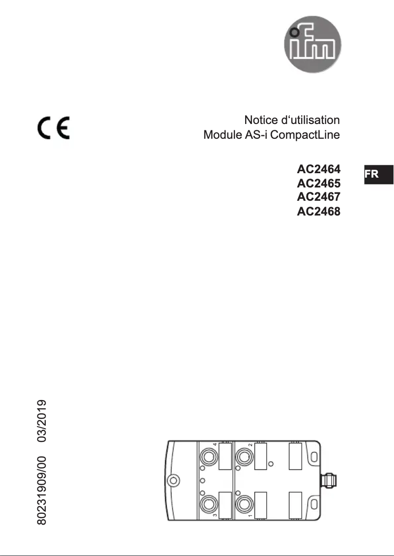 Page 1 de la notice Manuel utilisateur IFM AC2465