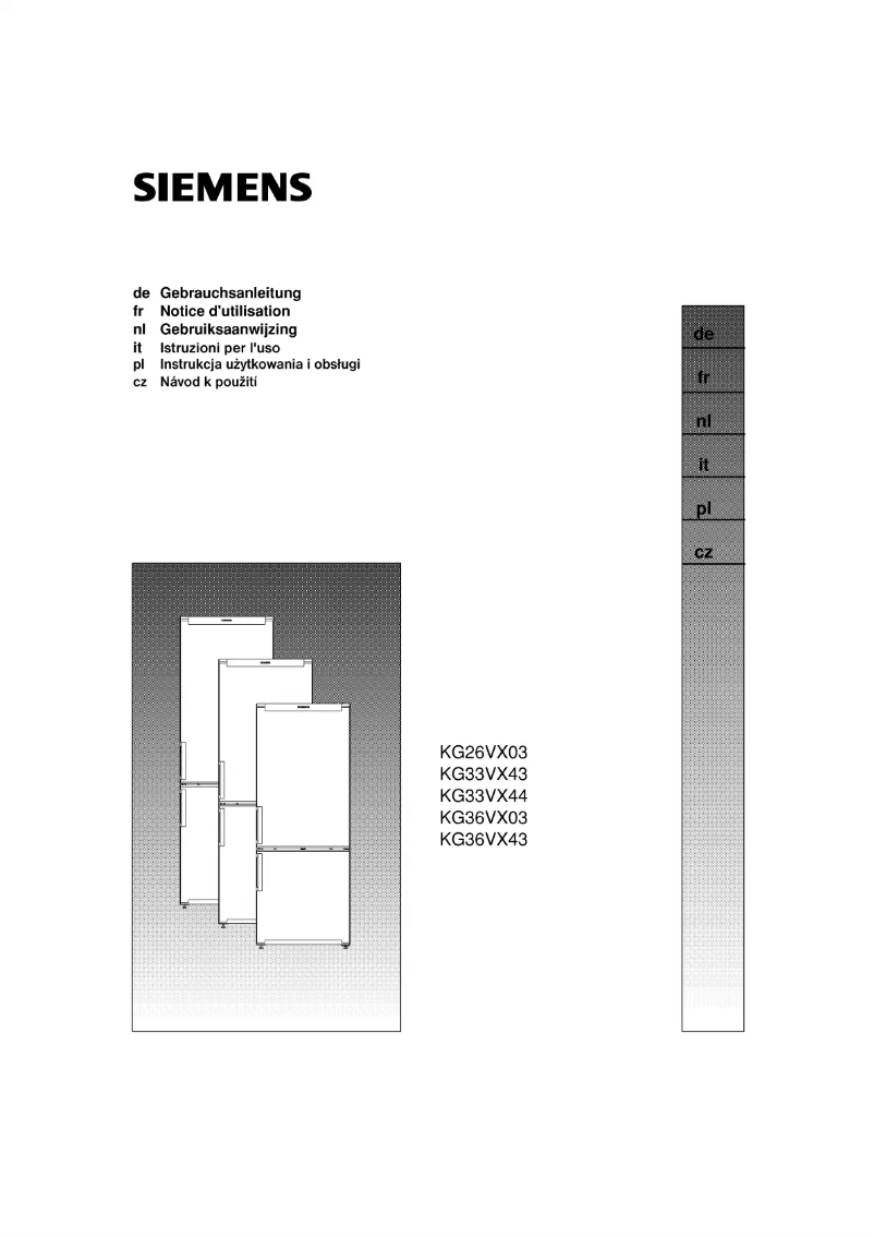 Page n°1 - Manuel utilisateur Siemens KG36VX43