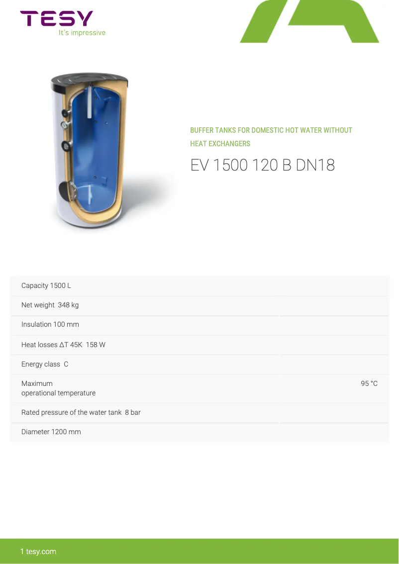 Image de la première page du manuel de l'appareil EV 1500 120 B DN18