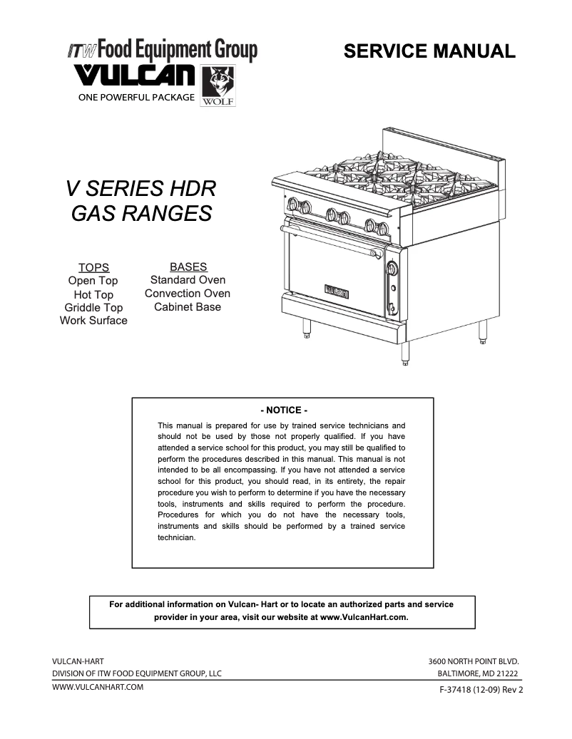 Page n°1 - Manuel utilisateur Vulcan VCBB18B