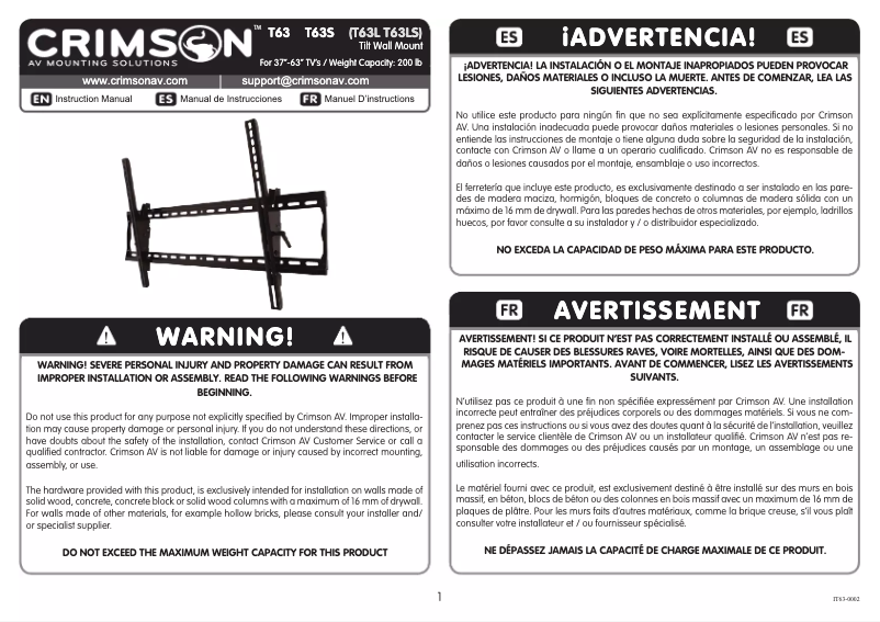 Image de la première page du manuel de l'appareil TE63LL