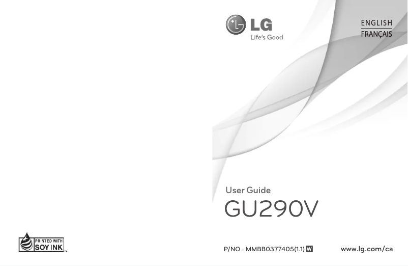 Page n°1 - Manuel utilisateur LG GU290
