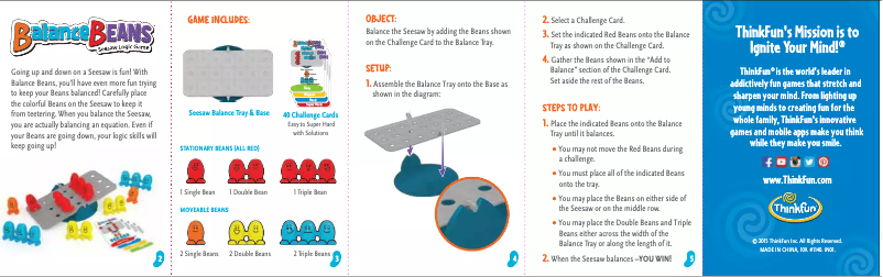 Page n°1 - Manuel utilisateur ThinkFun Balance Beans