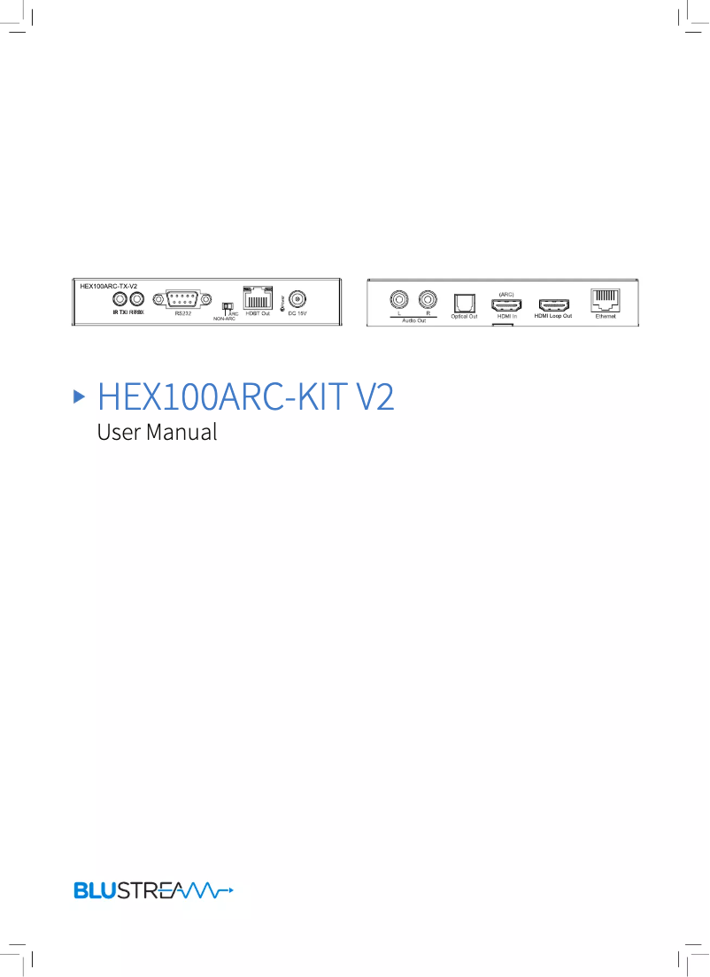 Page n°1 - Manuel utilisateur Blustream HEX100ARC-KIT V2