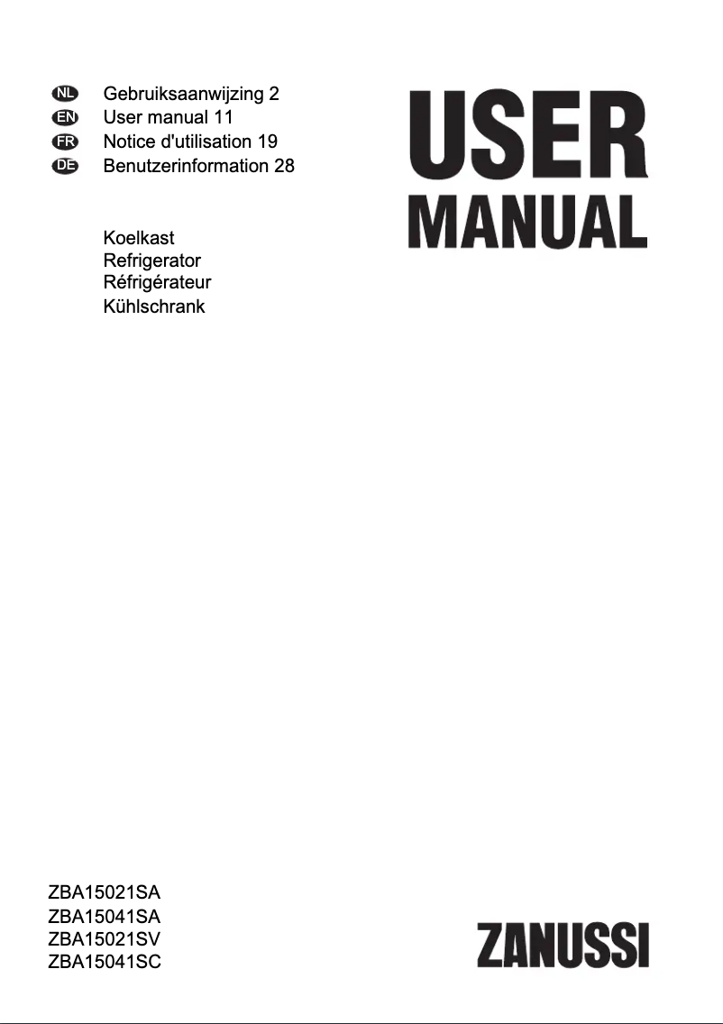 Image de la première page du manuel de l'appareil ZBB24451SA