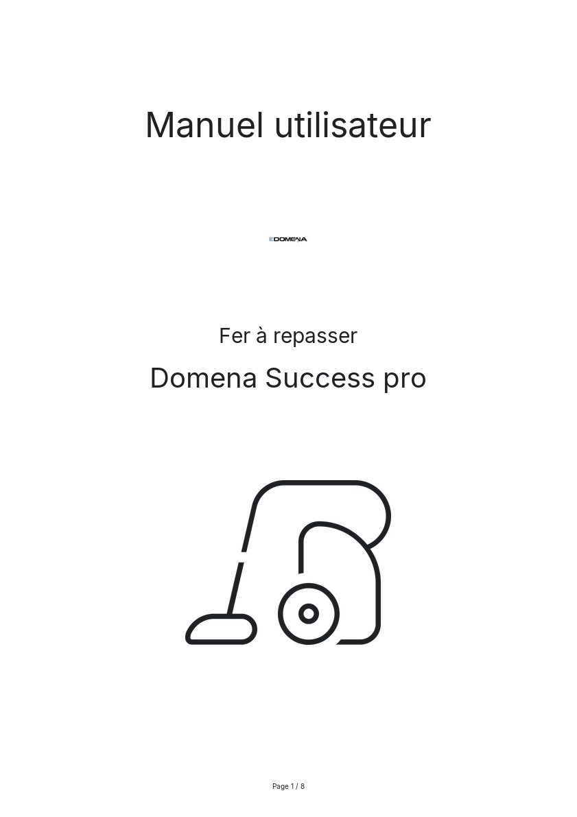 Image de la première page du manuel de l'appareil Success pro