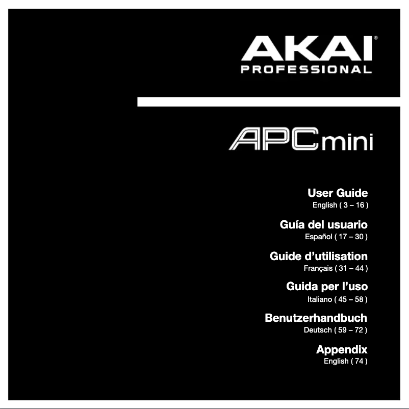 Page 1 de la notice Manuel utilisateur AKAI APC mini mk2