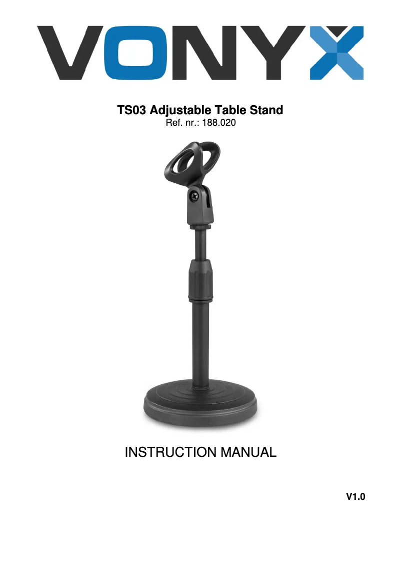 Página 1 del manual Manual de usuario Vonyx TS03