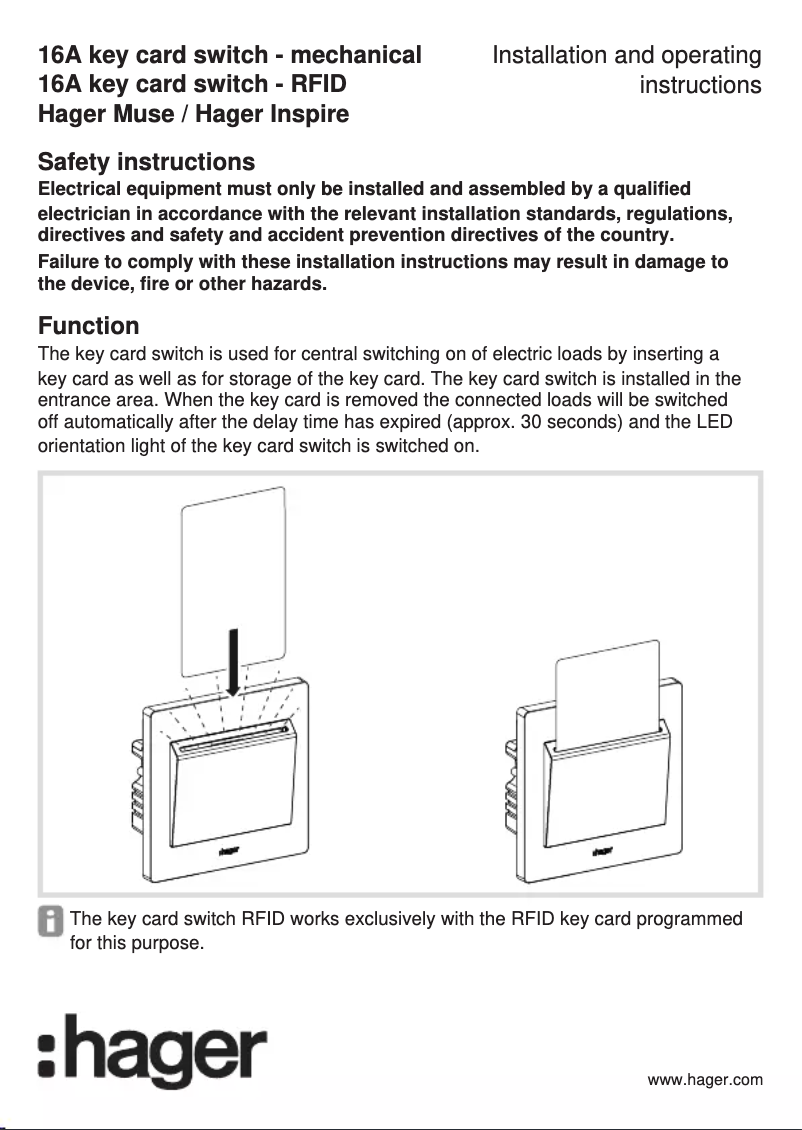 Image de la première page du manuel de l'appareil WGCXHKTRFIDKB