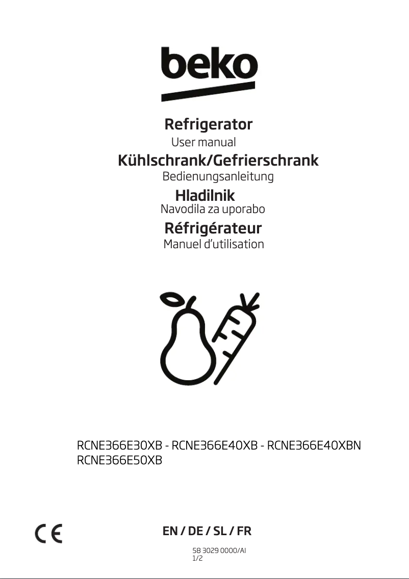 Image de la première page du manuel de l'appareil RCNE366E50XBN