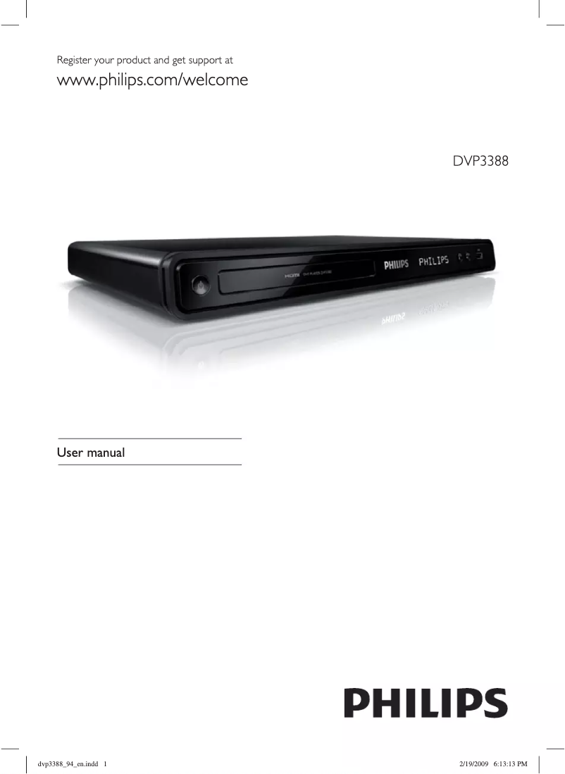 Page n°1 - Manuel utilisateur Philips DVP3388