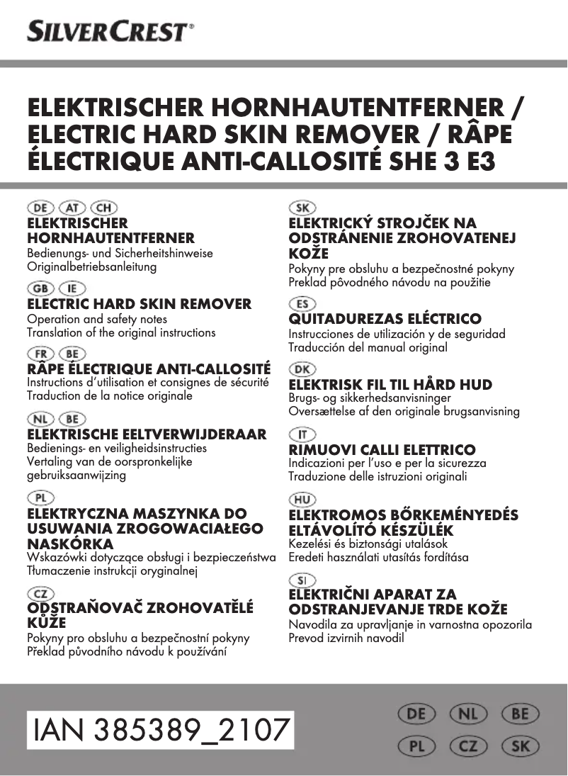 Image de la première page du manuel de l'appareil SHE 3 E3