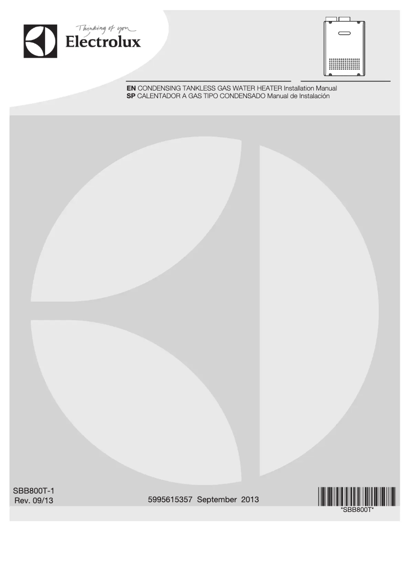 Page 1 de la notice Guide d'installation Electrolux EP19WI30ls