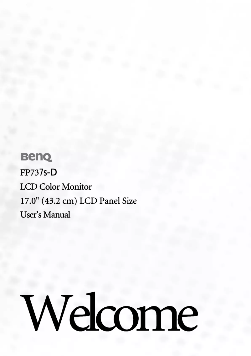 Page 1 de la notice Manuel utilisateur BenQ FP737S-D