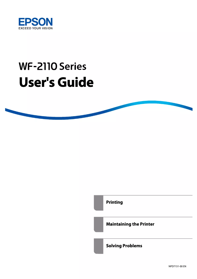 Image de la première page du manuel de l'appareil WorkForce WF-2110