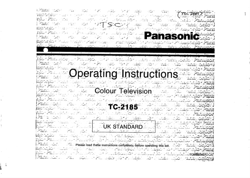 Page 1 de la notice Manuel utilisateur Panasonic TC-2185