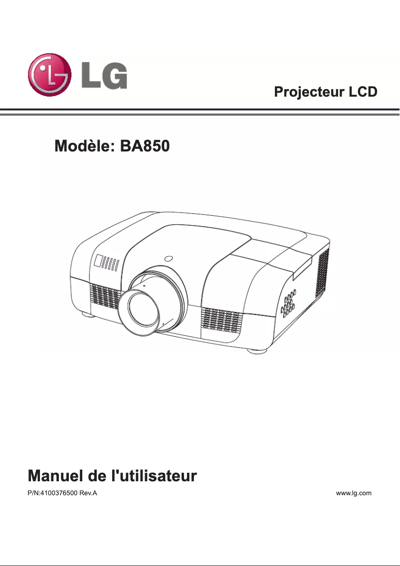 Image de la première page du manuel de l'appareil BA850