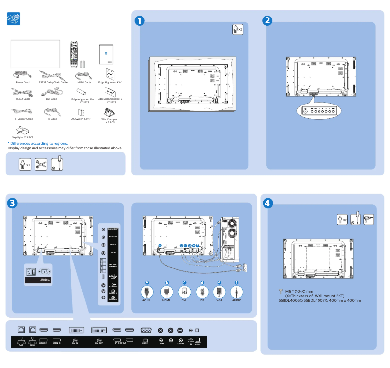 Page 1 of the manual Quick Start Guide Philips 55BDL4005X