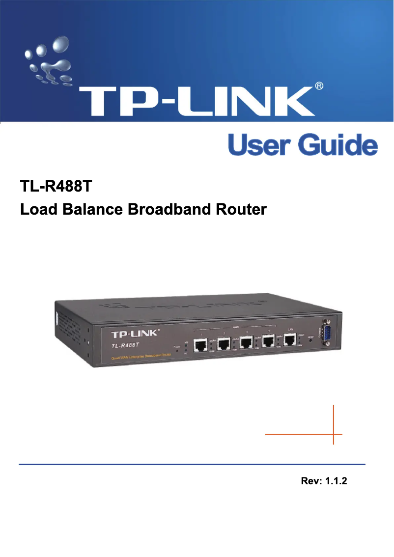 Page 1 de la notice Manuel utilisateur TP-Link TL-R488T
