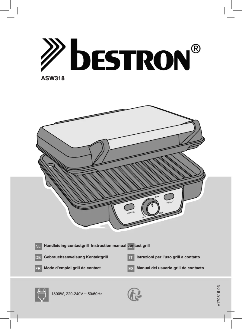Page 1 de la notice Manuel utilisateur Bestron ASW318