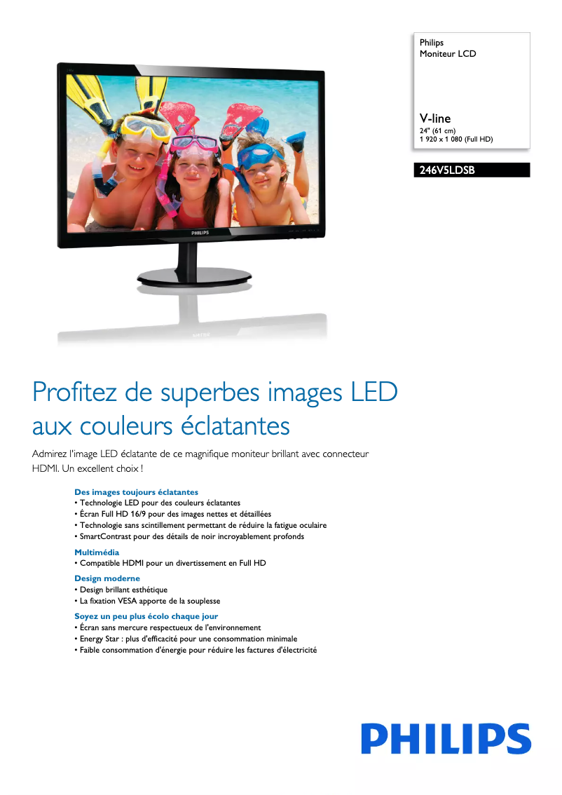 Imagen de la primera página del manual del dispositivo V Line 246V5LDSB