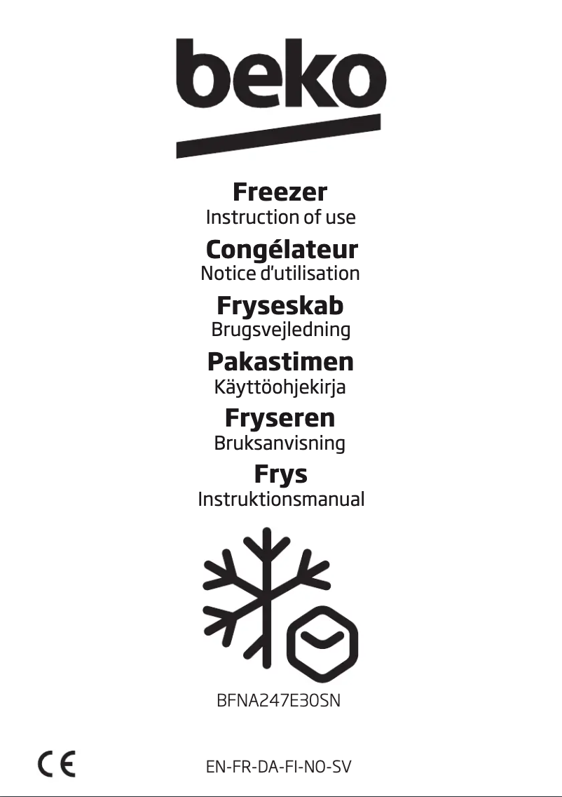 Page n°1 - Manuel utilisateur Beko BFNA247E30SN