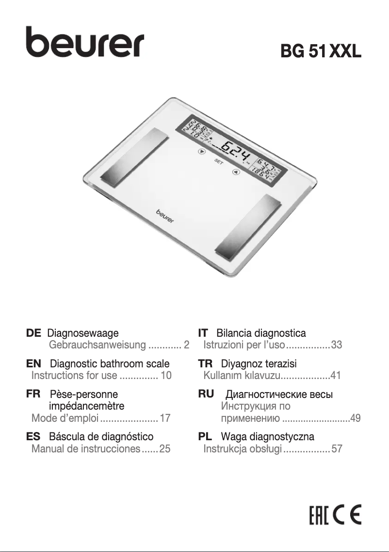 Image de la première page du manuel de l'appareil BG 51 XXL