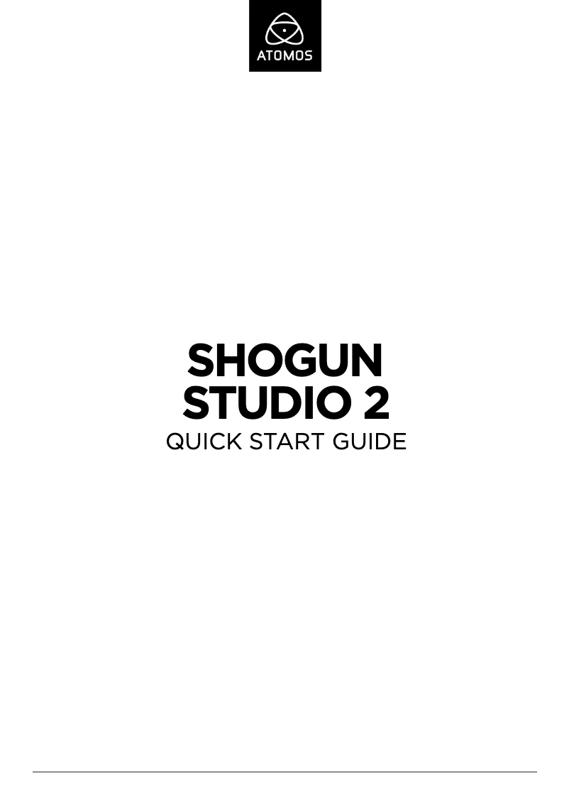 Image de la première page du manuel de l'appareil Shogun Studio