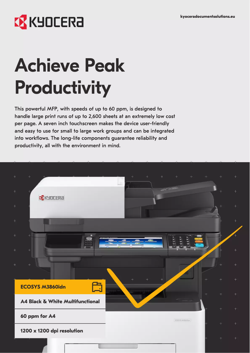 Page 1 de la notice Fiche technique Kyocera ECOSYS M3860idn