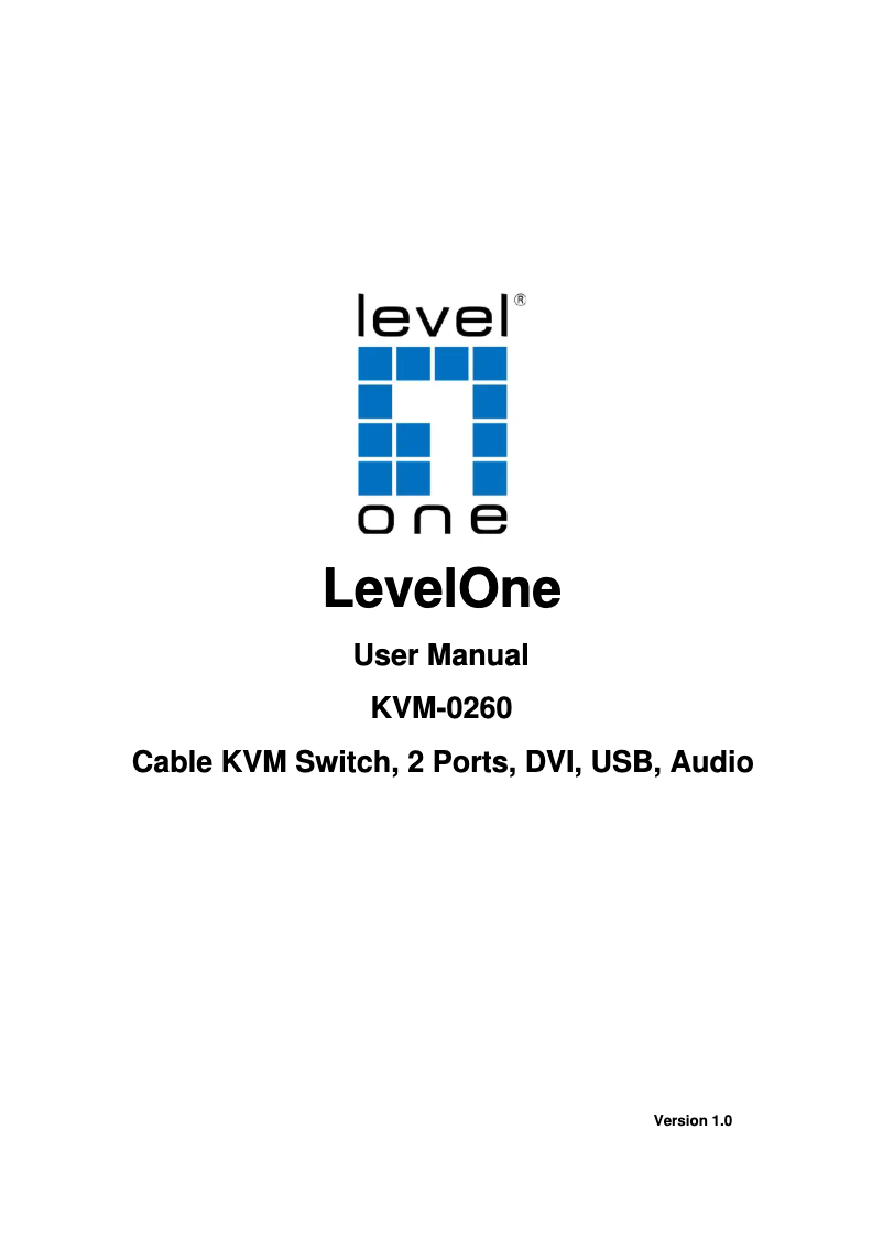 Page n°1 - Manuel utilisateur LevelOne KVM-0260