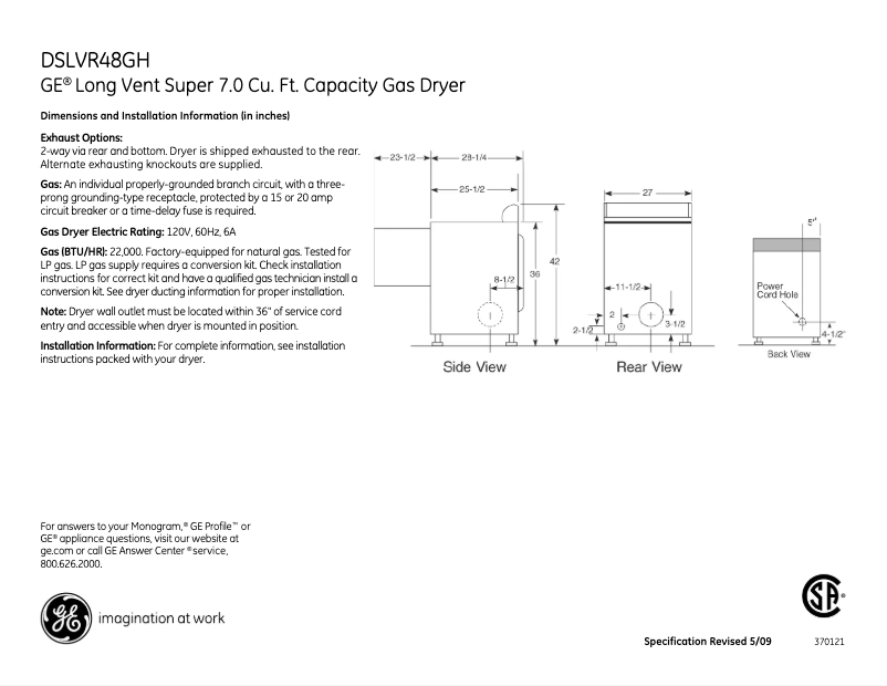 Image de la première page du manuel de l'appareil DSLVR48GHWW